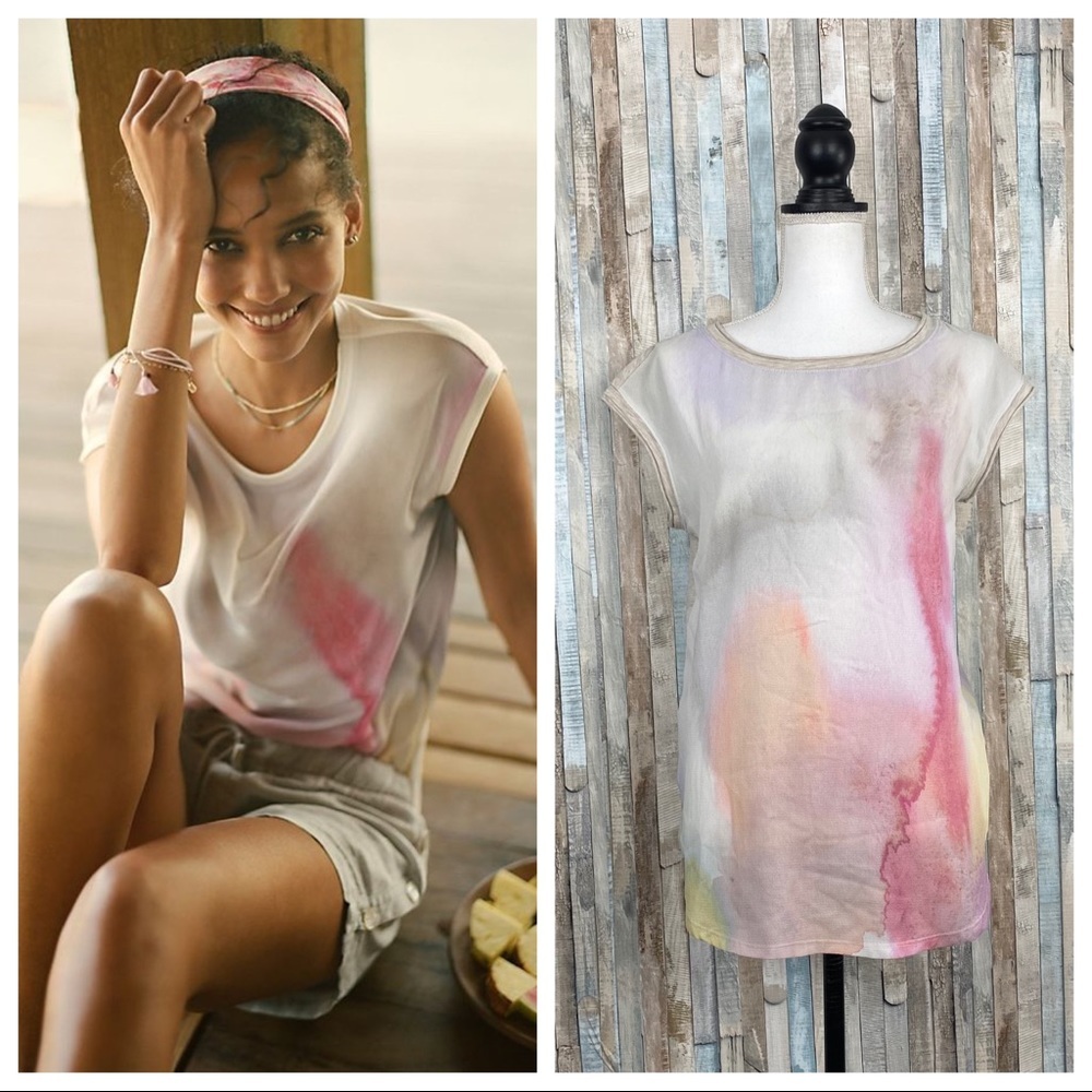 Anthropologie S Watercolor Tie Dye‎ Tunic Top